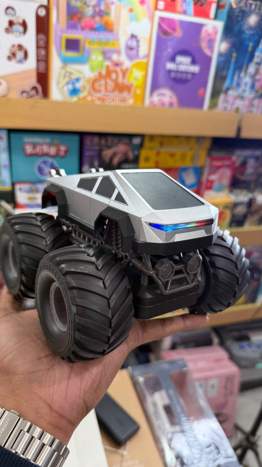 360° Rotating Tesla Monster Truck, 4WD RC Stunt Cars with Light and Music, 2.4 GHz, Rechargeable, Various Terrain Truck, Unicorn Toys, Christmas, Birthday Gift Age 3-10