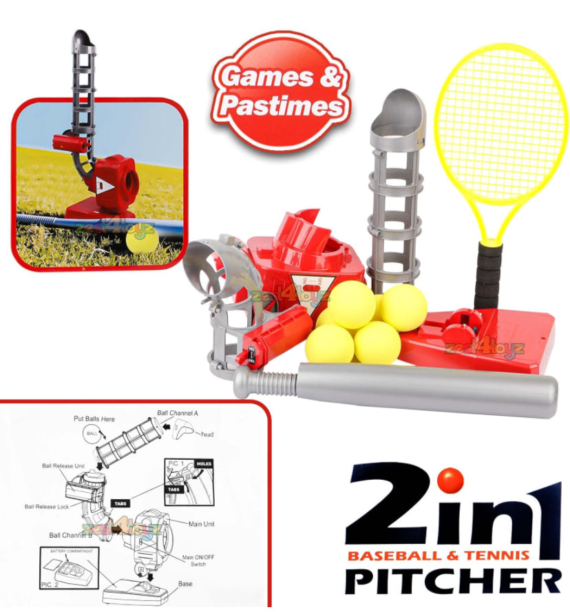 Baseball Pitcher for Kids Electronic Pitcher Machine Toy with Balls & Bat for Kids Outdoor Batting Practice