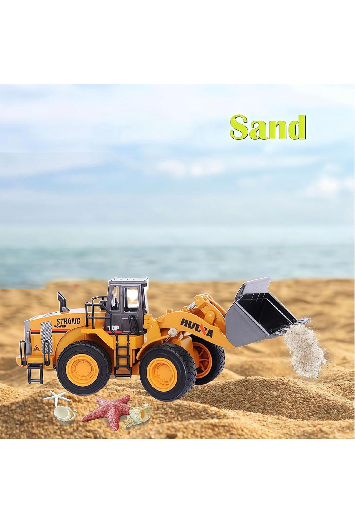 Large Wheeled JCB Loader Heavy Duty Construction Metal Bulldozer, Loder Vehicle Toys for Kids, Outdoor Sandbox Car Toys,