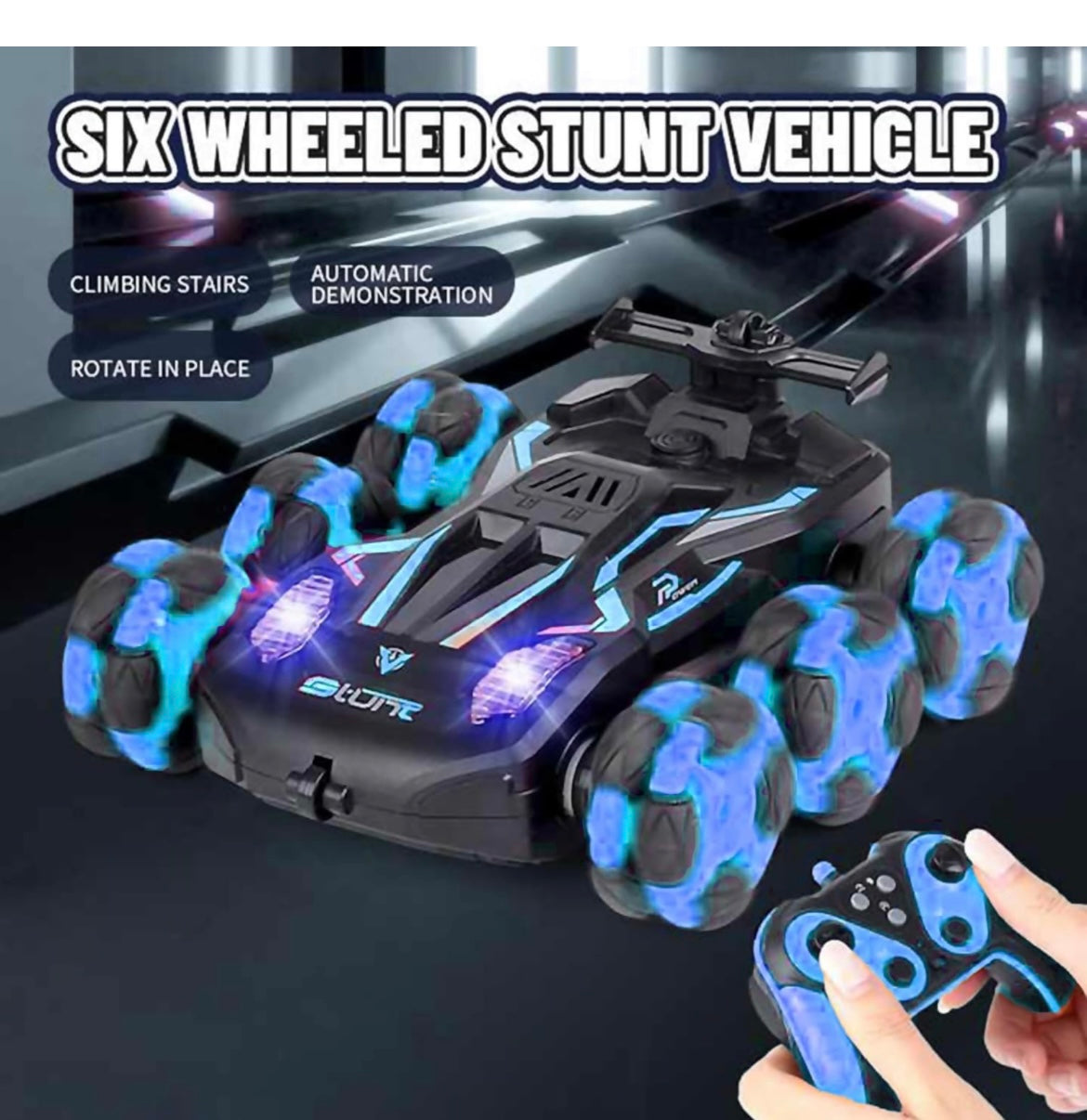 6 Wheels 360°Rotating Remote Control Rechargeable Stunt Car