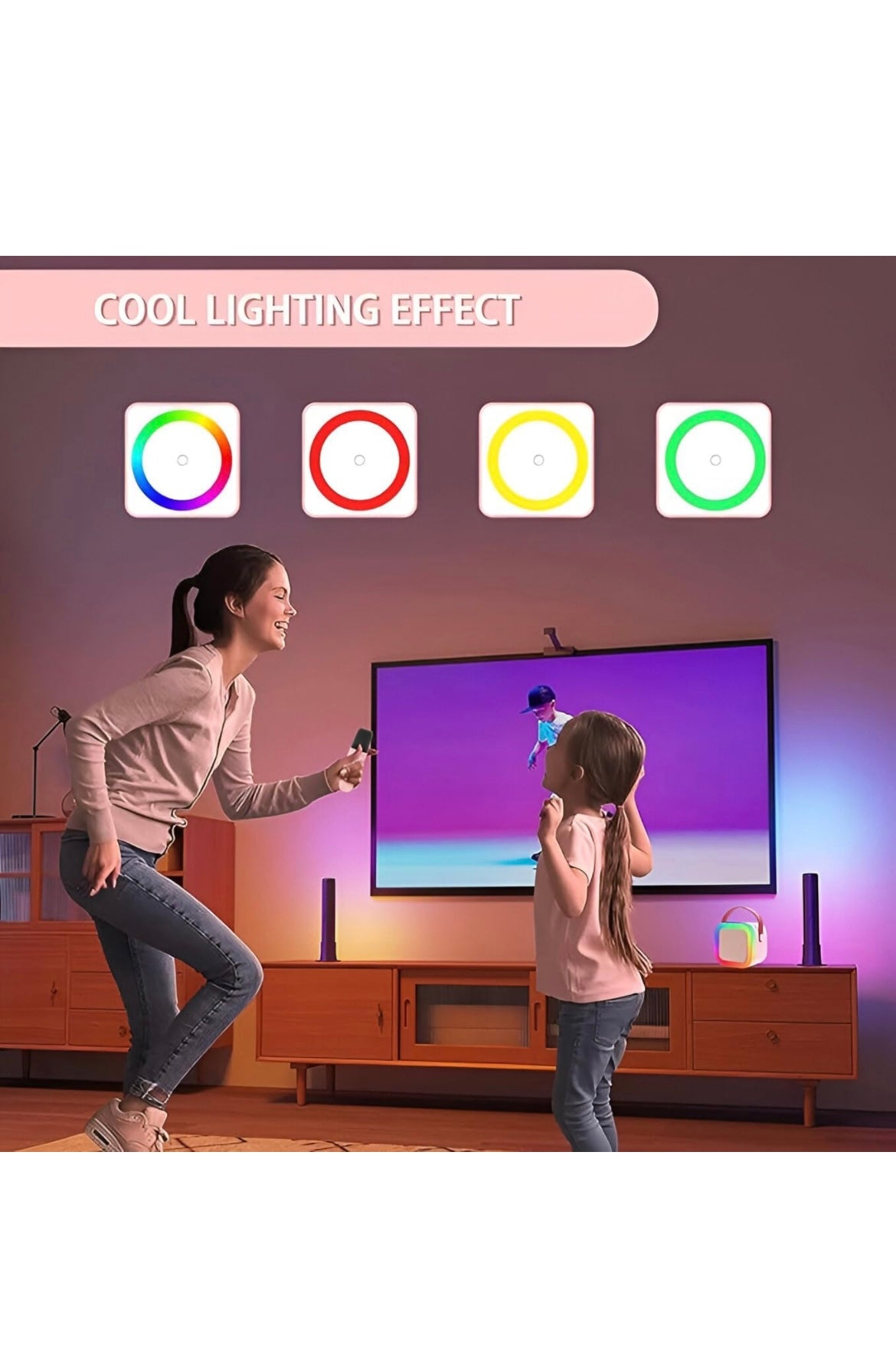 Karaoke Microphone with Portable Bluetooth Speaker (2 sets - 2 speaker and 2 mics ) color changing lights Wireless Microphone for kids