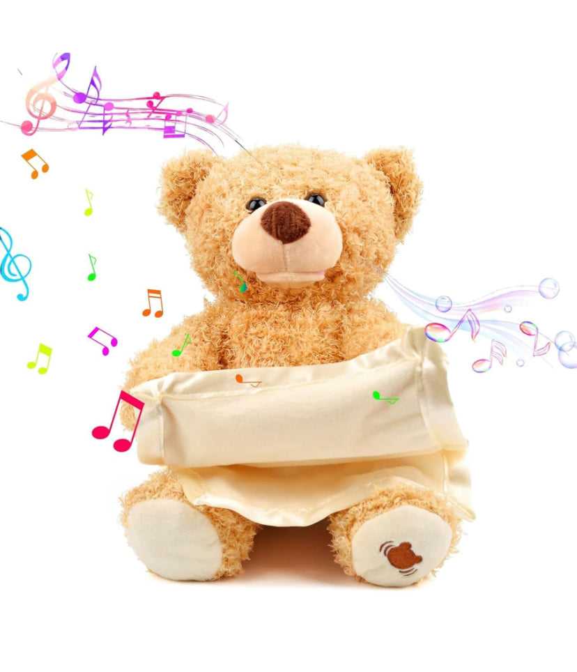 Peek - a - boo Teddy Bear Toy for Babies Sensory Learning Development - new toy for kids 1-3 years (3 aa battery required)