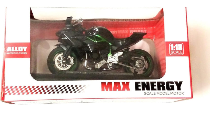 Super Bike Motor Cycle - Diecast Tiny Figure Racing Sports Max Energy Power Miniature High Details HD Collection Race Series Souvenir Alloy Body 1:18 Scale (Ninja Xtreme)