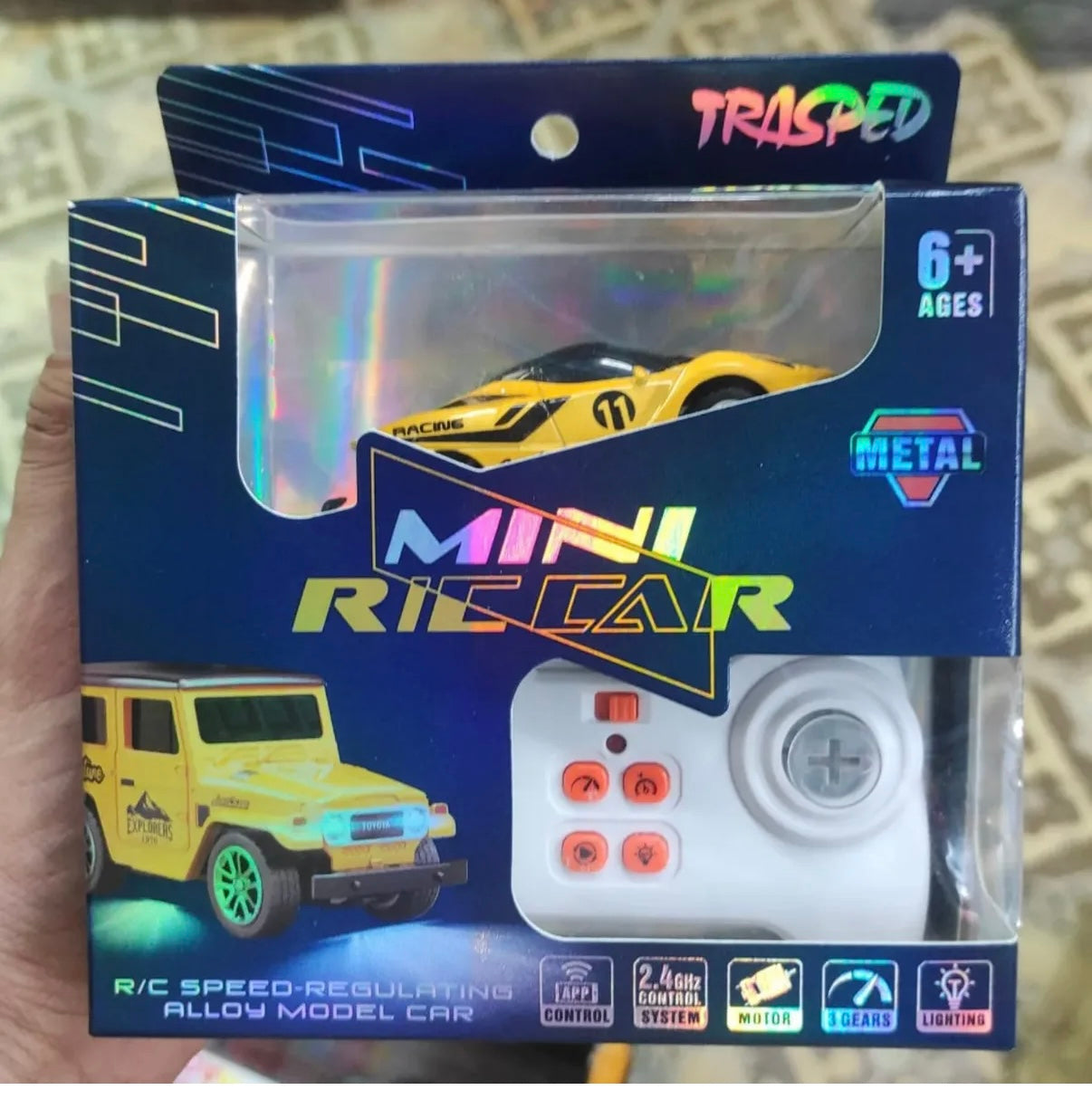 (Diecast metal) New smallest rc vehicle car for kids - remote control rc car with lights and speed changing  (rechargeable)