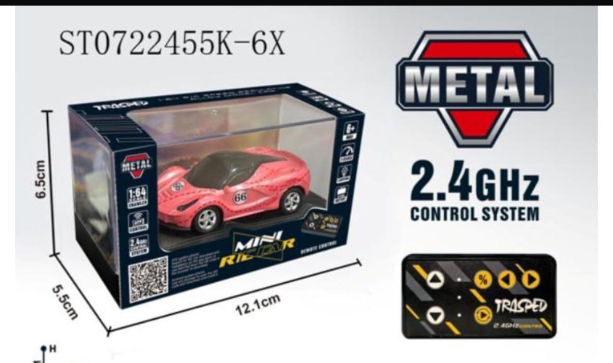 1:64 Die Cast metal Mc Laren Mini RC Racing Car with LED Lights – 2.4GHz Remote Control Car, 3-Speed Adjustable High Speed Alloy RC Car, USB Rechargeable Electric Toy Vehicle