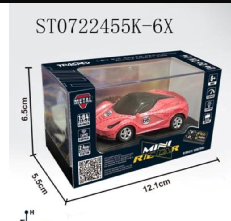 1:64 Die Cast metal Mc Laren Mini RC Racing Car with LED Lights – 2.4GHz Remote Control Car, 3-Speed Adjustable High Speed Alloy RC Car, USB Rechargeable Electric Toy Vehicle