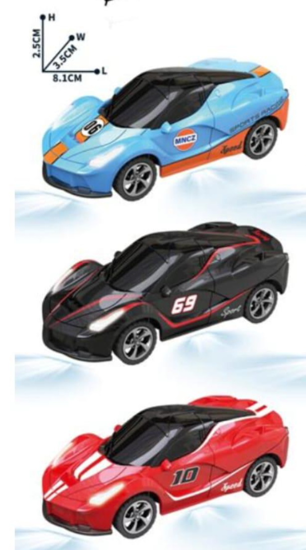 1:64 Die Cast metal Mc Laren Mini RC Racing Car with LED Lights – 2.4GHz Remote Control Car, 3-Speed Adjustable High Speed Alloy RC Car, USB Rechargeable Electric Toy Vehicle