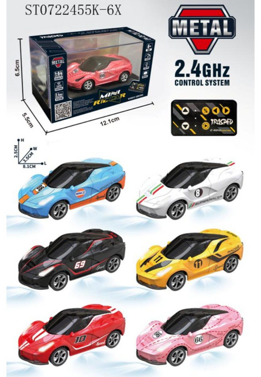 1:64 Die Cast metal Mc Laren Mini RC Racing Car with LED Lights – 2.4GHz Remote Control Car, 3-Speed Adjustable High Speed Alloy RC Car, USB Rechargeable Electric Toy Vehicle