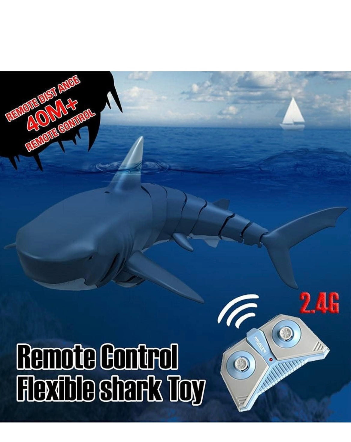 Rcboat under water toy- remote control boat swiming toys - battery operated automatic Remote shark can float on water