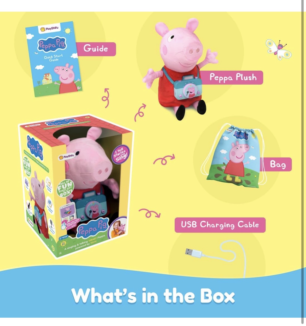 Peppa Pig Toy | Singing & Talking Plush | Interactive Soft Toy for Kids 3+ | Bluetooth Play with Rhymes, Stories & Pretend Play |