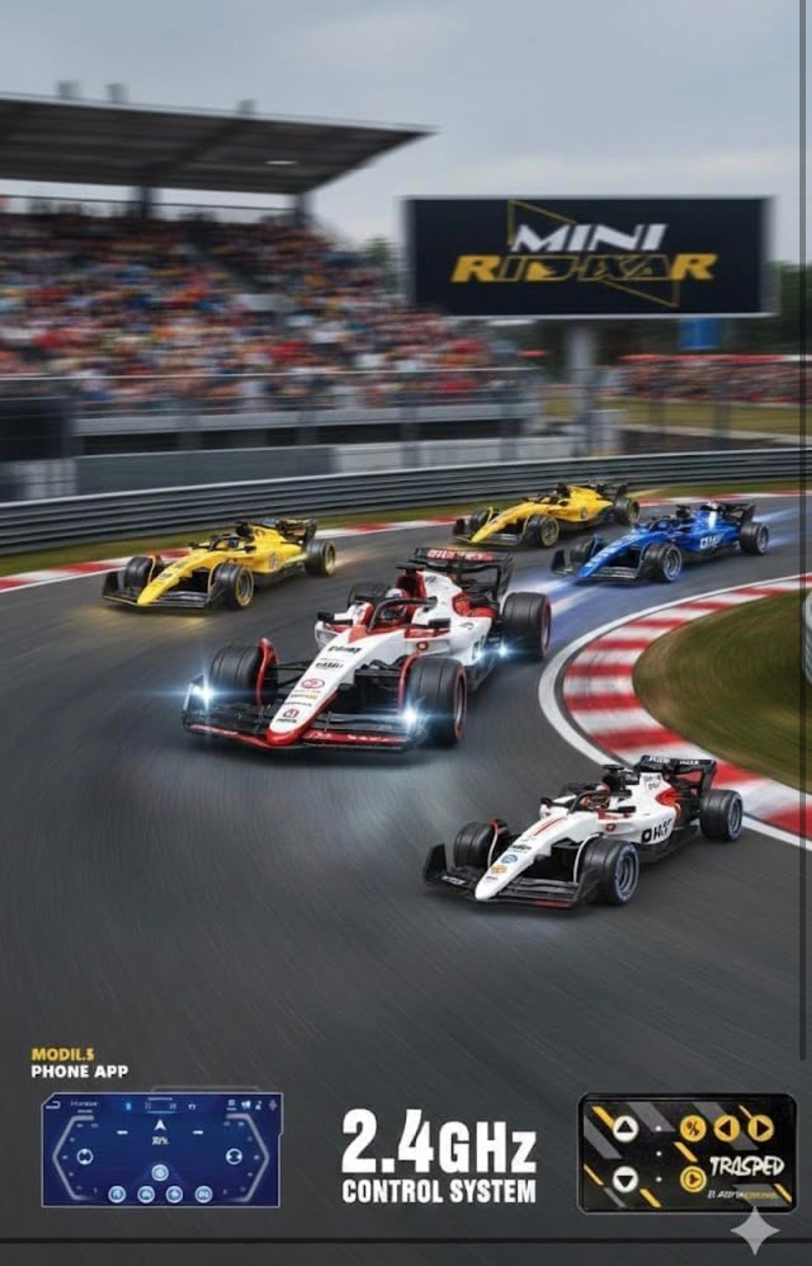 1:64 Die Cast Metal F1 Mini RC Racing Car with LED Lights – 2.4GHz Remote Control Car, 3-Speed Adjustable High Speed Alloy RC Car, USB Rechargeable Electric Toy Vehicle