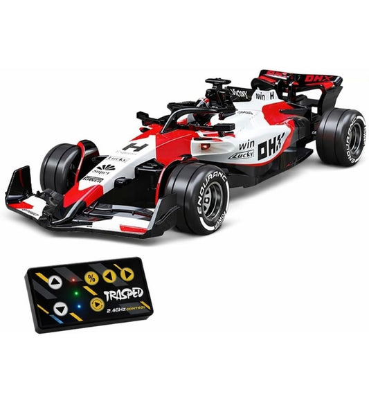 1:64 Die Cast Metal F1 Mini RC Racing Car with LED Lights – 2.4GHz Remote Control Car, 3-Speed Adjustable High Speed Alloy RC Car, USB Rechargeable Electric Toy Vehicle
