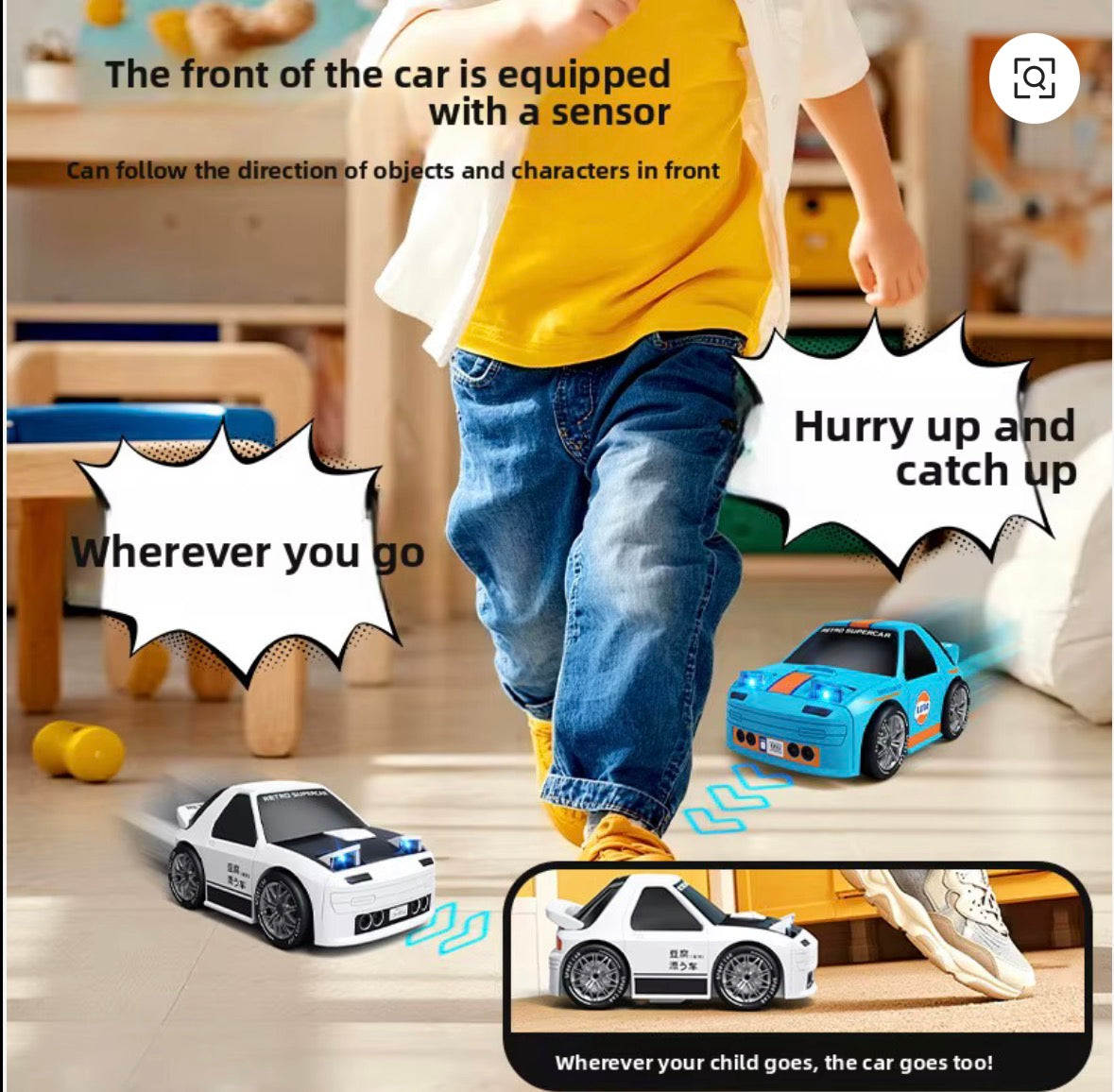 2.4G Remote Control 1:32 Mini Cute Drift Car with Car Headlights 4WD High Speed USB Rechargeable Stunt Toy Vehicle for Kids