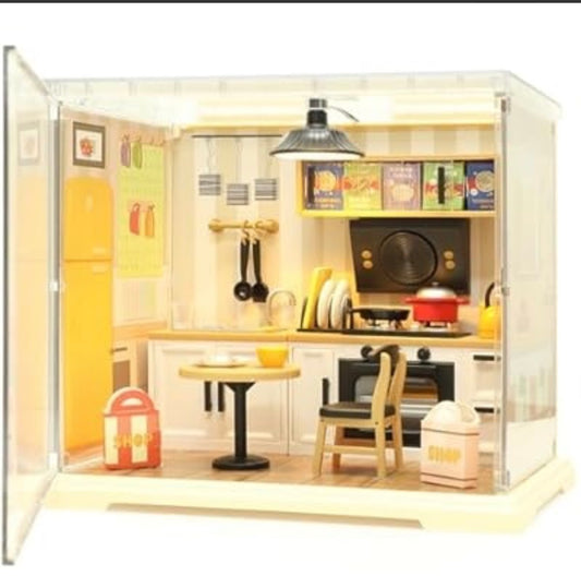 Kitchen Miniature House Kit, Mini Model Kits with Home Decor