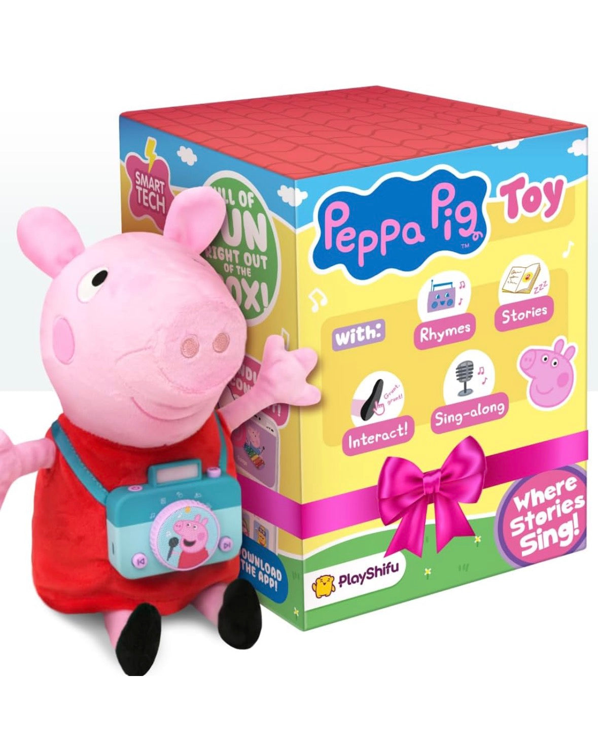 Peppa Pig Toy | Singing & Talking Plush | Interactive Soft Toy for Kids 3+ | Bluetooth Play with Rhymes, Stories & Pretend Play |
