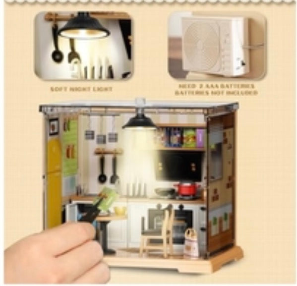 Kitchen Miniature House Kit, Mini Model Kits with Home Decor