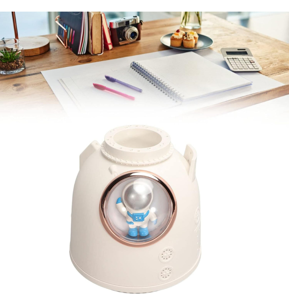 Volcano Mist Humidifier, space   rocket ufo theme Low Noise 260ml Capacity Warm Lighting Good Moisturizing Fine Misting 2 Modes Home Humidifier for Office