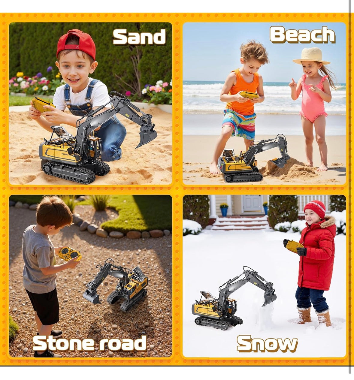 Remote Control Excavator Toys,11 Channel 1:20 RC Construction Vehicles,680° Rotation Hydraulic Car Toys,Truck Digger Toys
