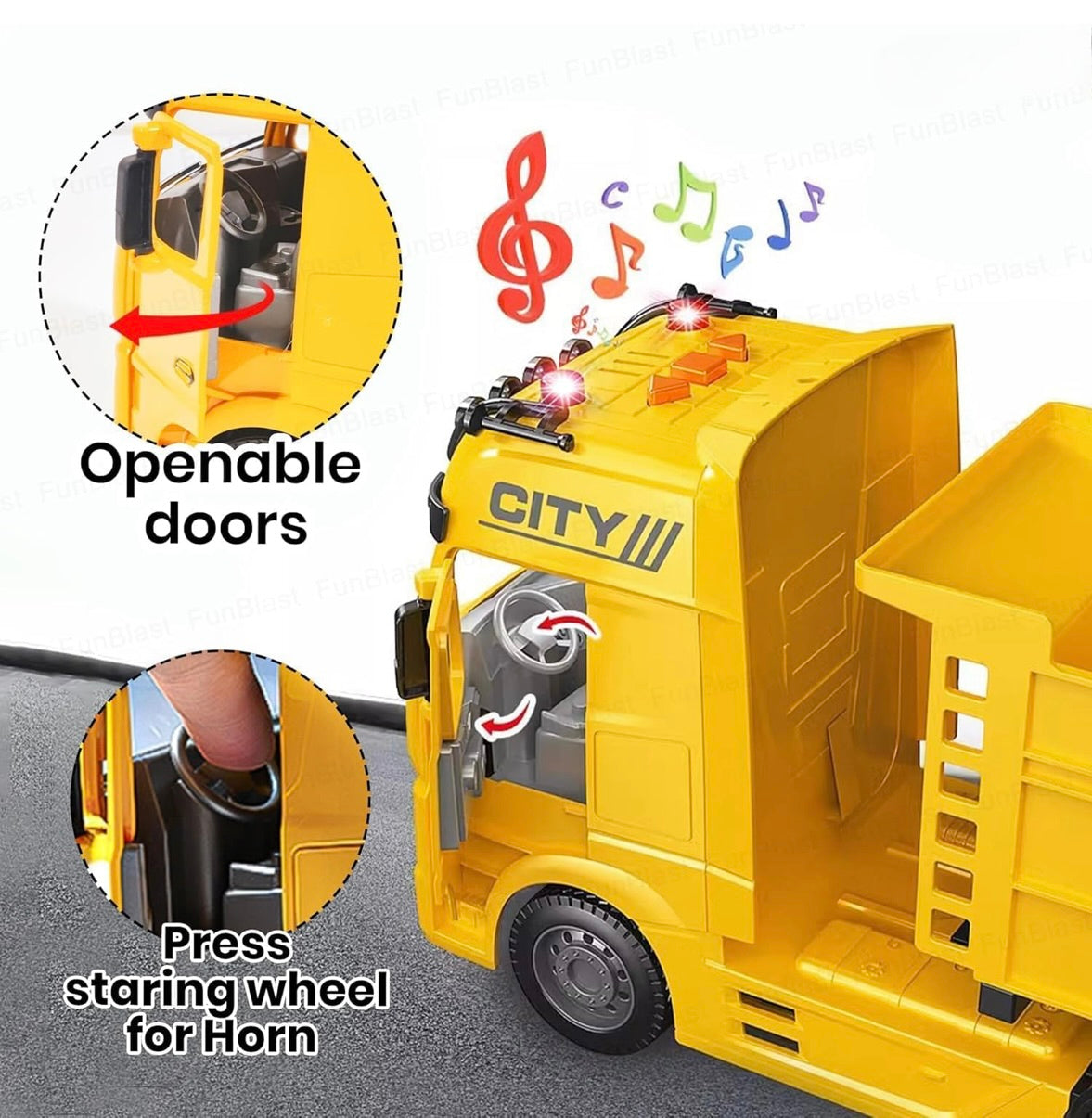 Dump Truck Toy with Lights and Sounds Effect