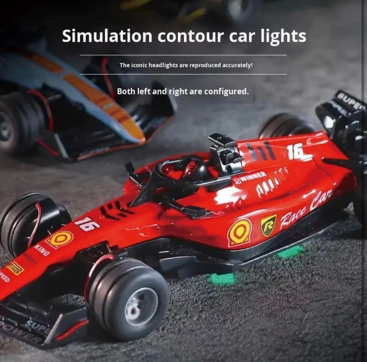 1:64 Die Cast Metal F1 Mini RC Racing Car with LED Lights – 2.4GHz Remote Control Car, 3-Speed Adjustable High Speed Alloy RC Car, USB Rechargeable Electric Toy Vehicle