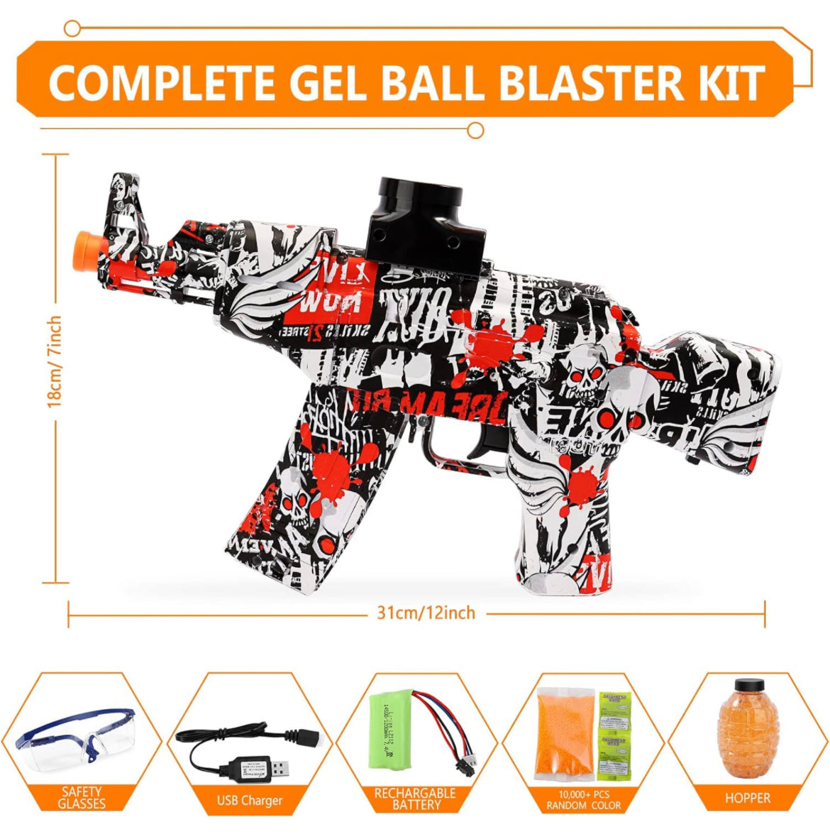 2 in 1 M416  jelly bullet  Gun - automatic and rechargeable dart gun - water bomb