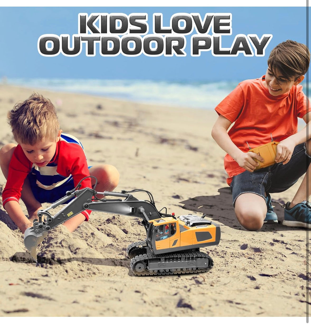 Remote Control Excavator Toys,11 Channel 1:20 RC Construction Vehicles,680° Rotation Hydraulic Car Toys,Truck Digger Toys