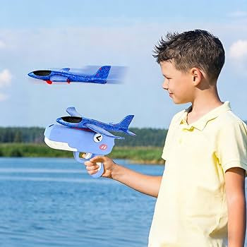 1 Catpault plane with gun - gun plane for kids - 2  second shot - playmaster plane toy