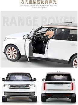 Real model Alloy Metal Pull Back Die-cast Car 1:18 range rover  with lights and roof- Openable door with Light & Music