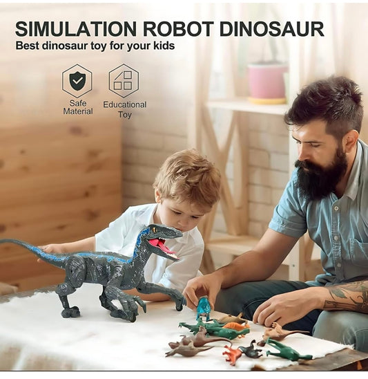 Walking Dinosaur Toys - The Realistic Veleceraptor Dinosaur Toy with Roaring Function, Simulation Flame Mist Spray and Realistic Sounds Actions Best Gift