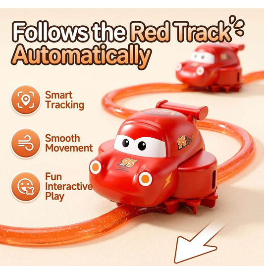 Magic Slime Track Car Toy for Kids | Create Your Own Flexible Racing Track with Slime, Automatic Moving Car | DIY Building Set, USB Type-C Rechargeable | Sensory STEM Gift for Boys & Girls