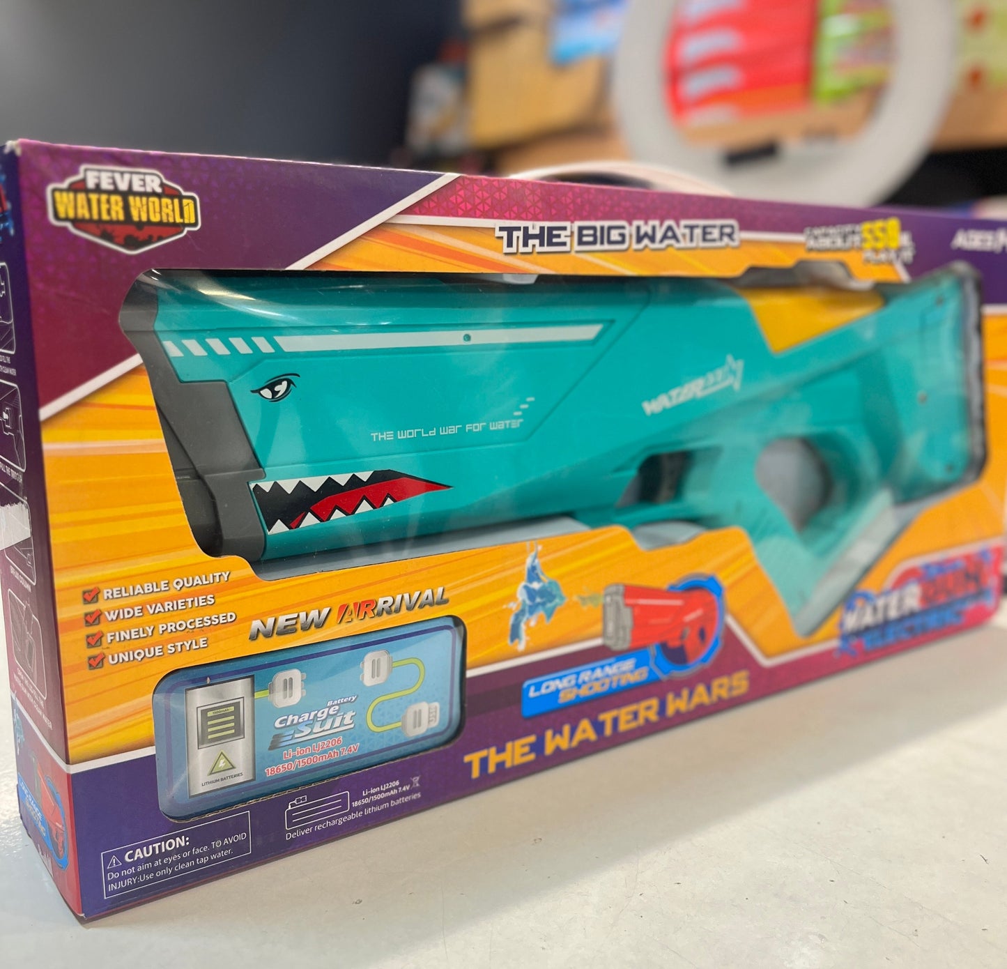 Original High Speed Shark Electric Water Gun Automatic Large High Pressure Water Guns - playmaster