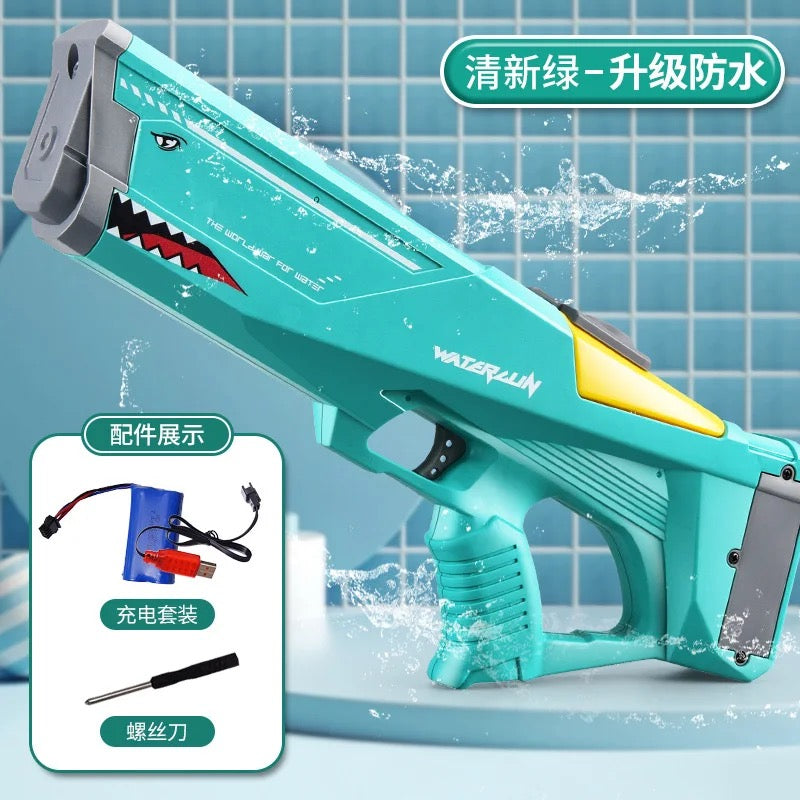 Original High Speed Shark Electric Water Gun Automatic Large High Pressure Water Guns - playmaster