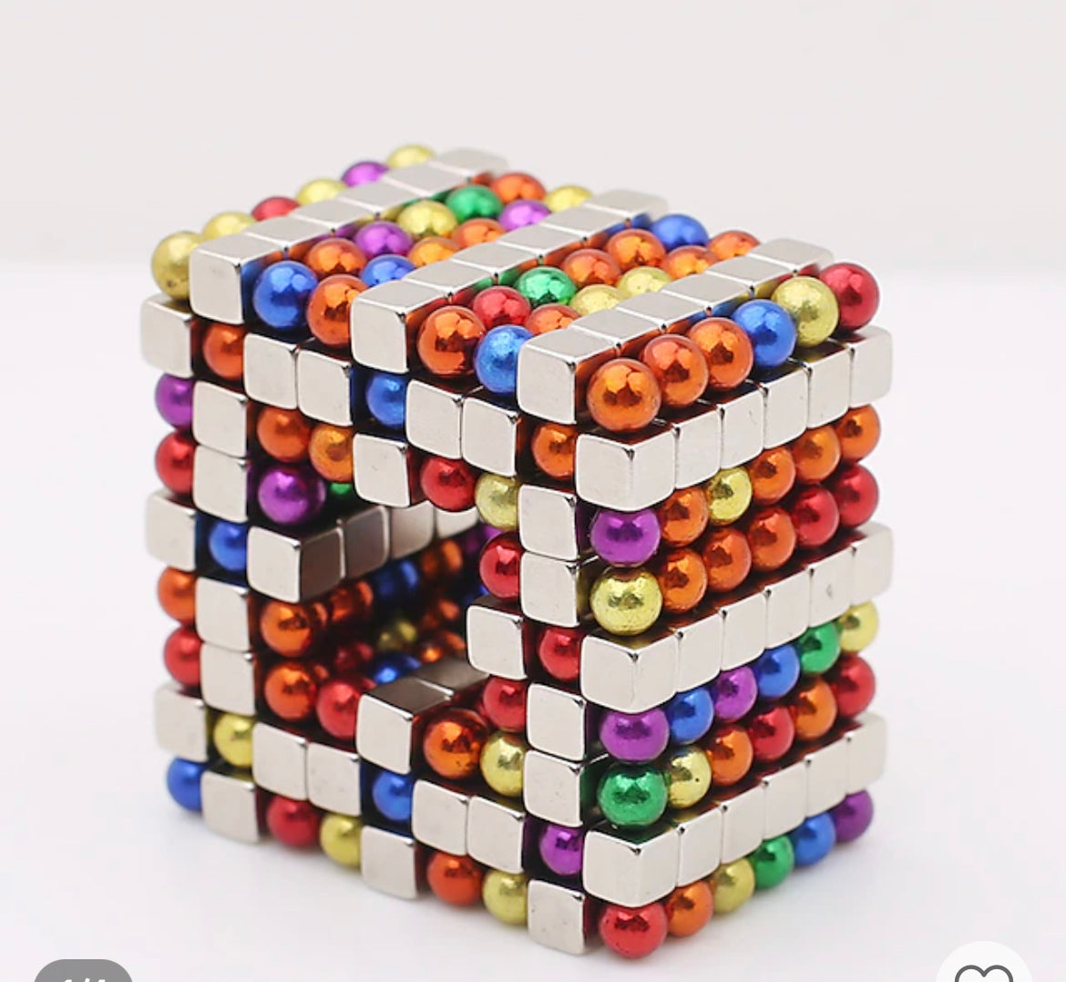 2 in 1 Magnetic ball and cubes - colorfull ball and magnetic cubes - DIy puzzle game for kids