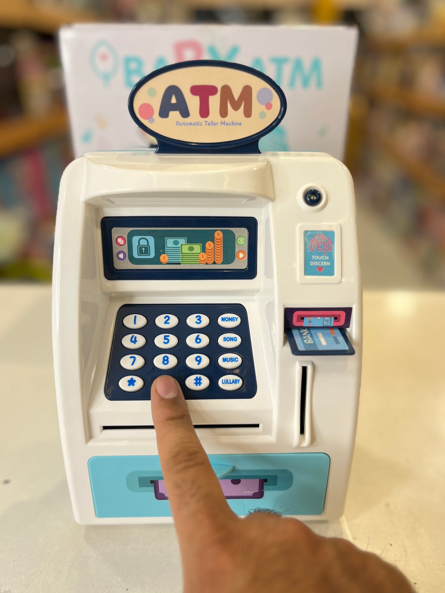 Playmaster Toys Kids atm - Real atm Piggy bank with debit card and finger print