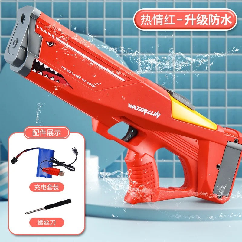 Original High Speed Shark Electric Water Gun Automatic Large High Pressure Water Guns - playmaster