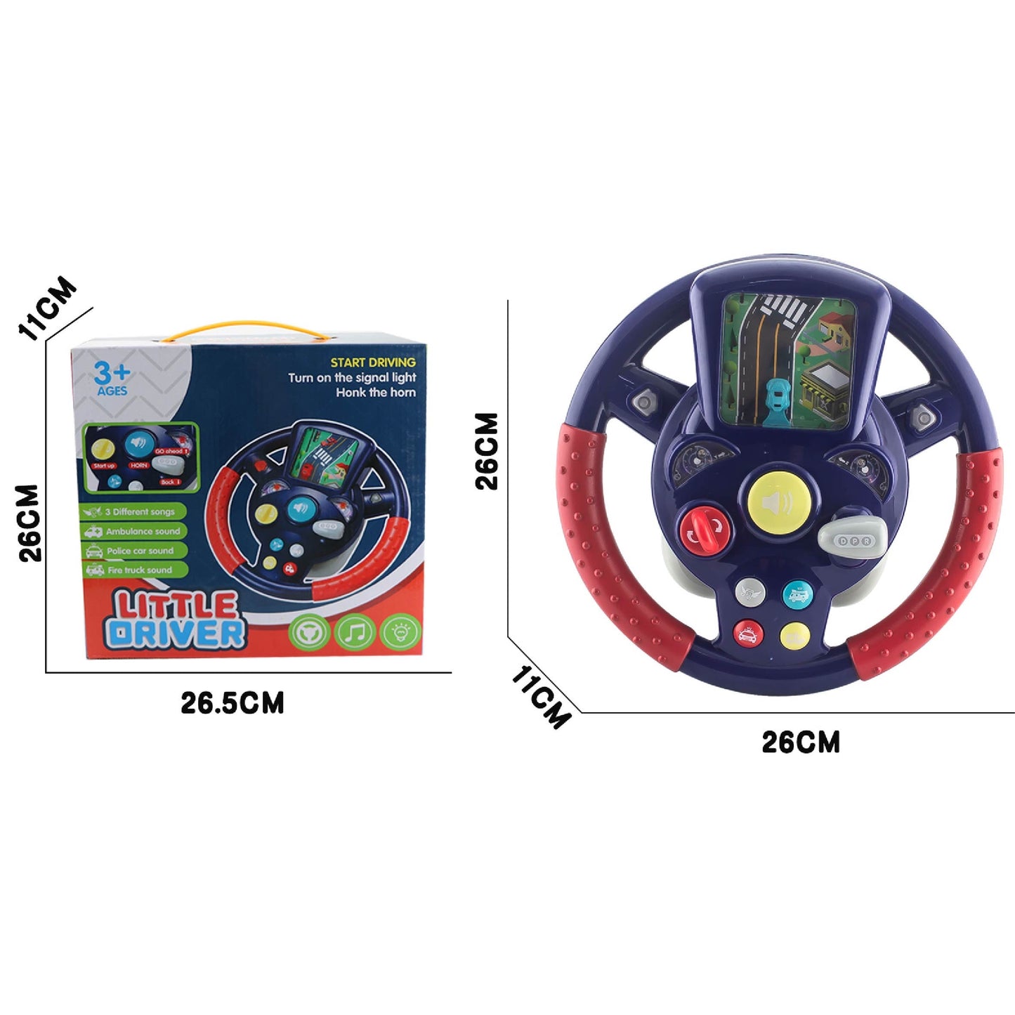 Big size Musical Steering Wheel With Light & Music for Kids  - car racing steering for kids playmaster toys