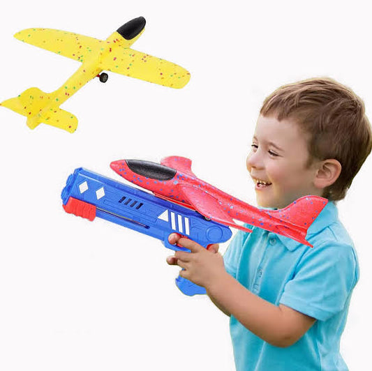 Catpault plane with gun - gun plane for kids - 2 flight modes - playmaster plane toy