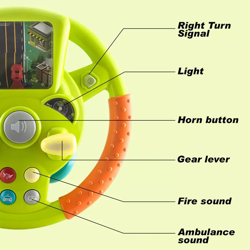 Big size Musical Steering Wheel With Light & Music for Kids  - car racing steering for kids playmaster toys