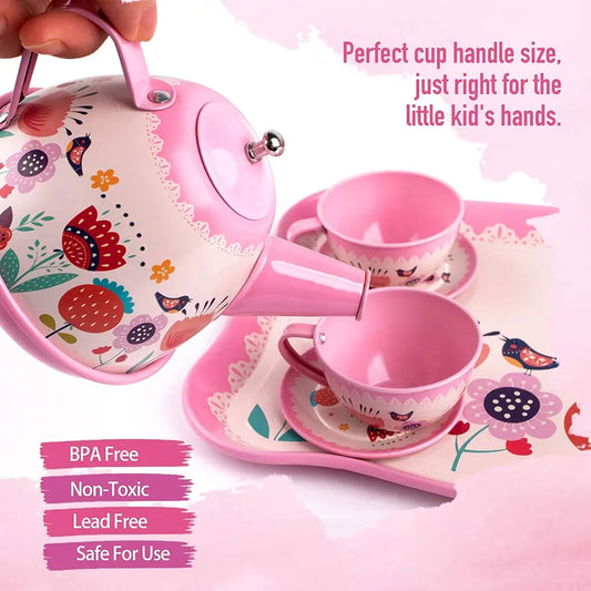 Metal Tea Set - Superb Quality metal tea set with suitcase packaging - Real tea set for girls