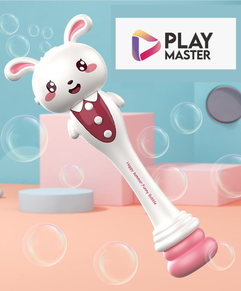 Rabbit Bubble Stick with lights and music- bubble gun toy with lights - Cow bubble stick toy - playmaster toys