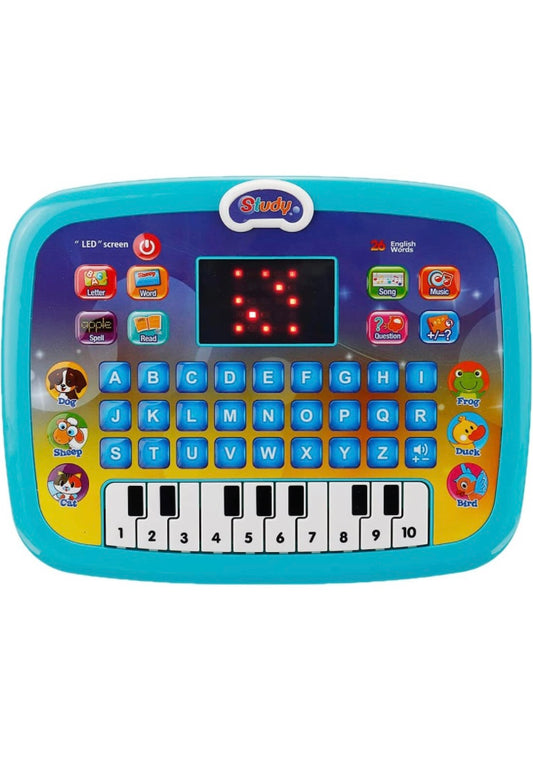 Educational Learning laptop ipad for Kids Laptop Computer Plus Piano with led Screen Music Fun Toy Activities for Kids Toddlers 1 2 3 4 5 6 + Year Old albhabet Words Sound a b c 1 2 3