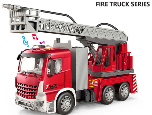 Metal body Fire Spray Truck With Ladder for Kids with Light & Music - fire brigade - fire truck