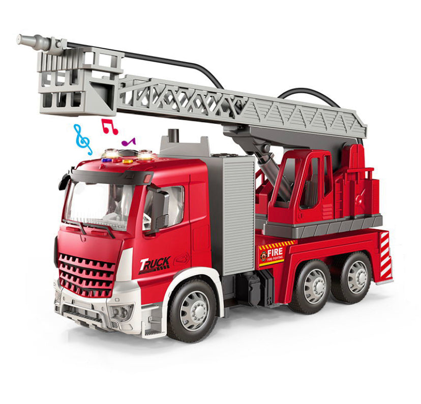 Metal body Fire Spray Truck With Ladder for Kids with Light & Music - fire brigade - fire truck