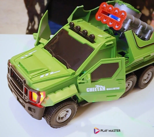 Military jeep with disc and 360 dance- playmaster toys